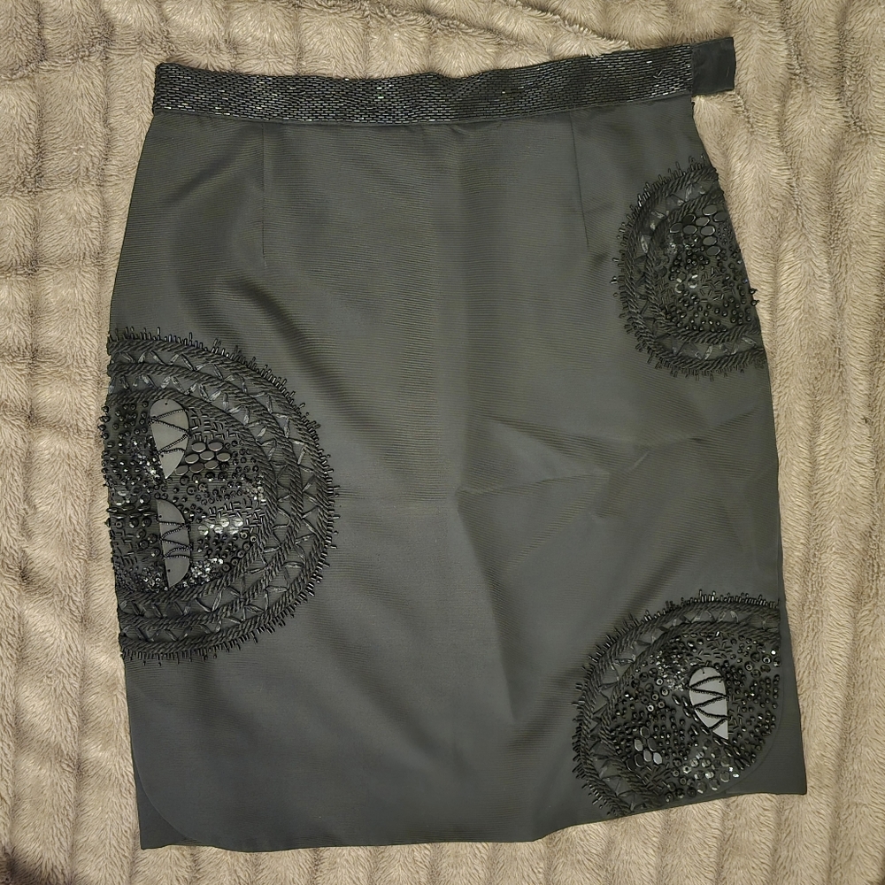 Black Beaded pencil skirt
